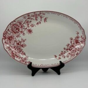 The Pioneer Woman Large 16-Inch Serving Platter Agatha Red Pattern New With Tags